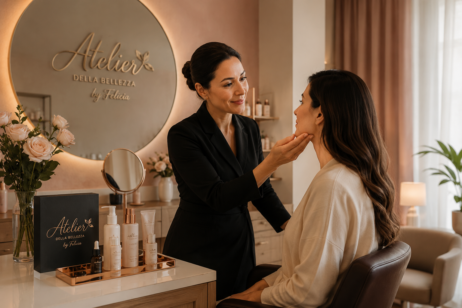 Specialist Atelier della Bellezza durante un'esperienza personalizzata con un'ospite